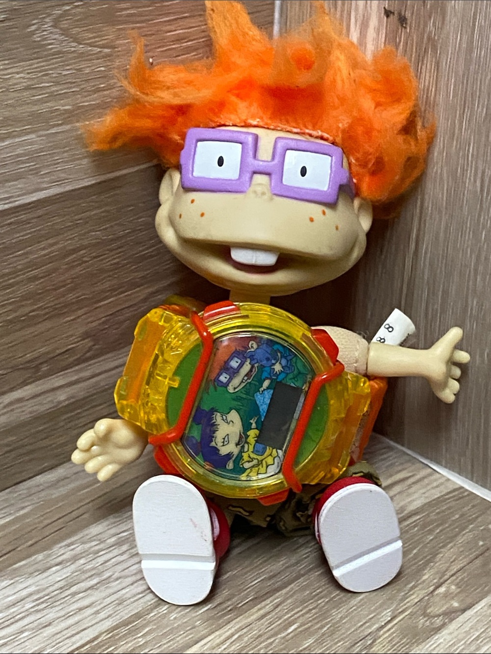 Rugrats doll Nickelodeon vintage Chuckie Pickles mini doll and wrist watch  y2k
